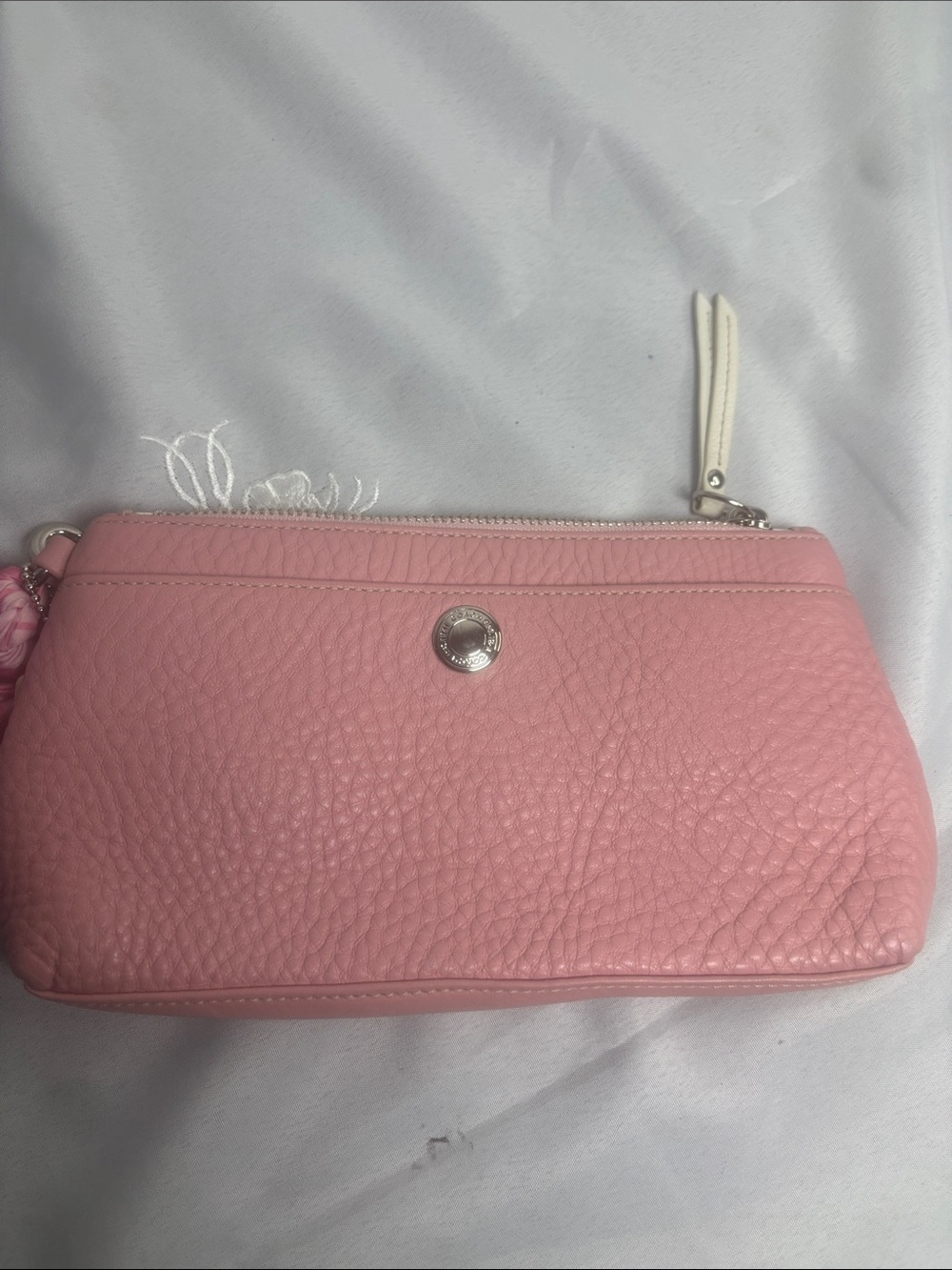 Pink Leather Wristlet Pouch - Unbranded